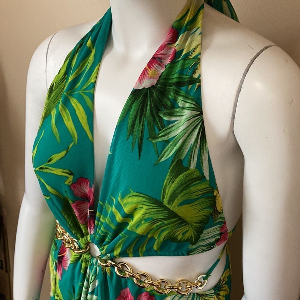 NWOT Fashion Nova Tropical Vacay Maxi Dress - Green - Picture 12 of 16